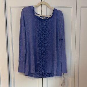 Calvin Klein Ombré Purple Hooded Long Sleeve Athletics Shirt